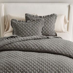 Pottery Barn Charcoal Quilted Bedding Set
